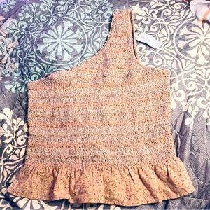 NWT American Eagle Smocked Stretchy One Shoulder Crop Top